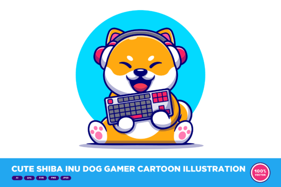 Cute Shiba Inu Gamer Graphics and Illustrations Review