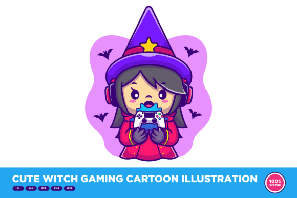 Cute Witch Gaming Graphics & Illustrations Review