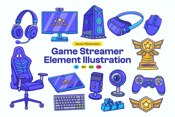 Game Streamer Elements: Graphics & Illustrations