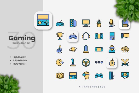 Gaming Colored Icons: Vibrant Graphics for Modern Design