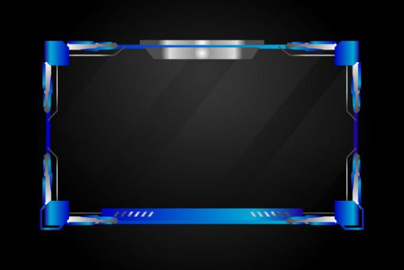Gaming Streaming Panel Overlay Blue: Graphics & Templates