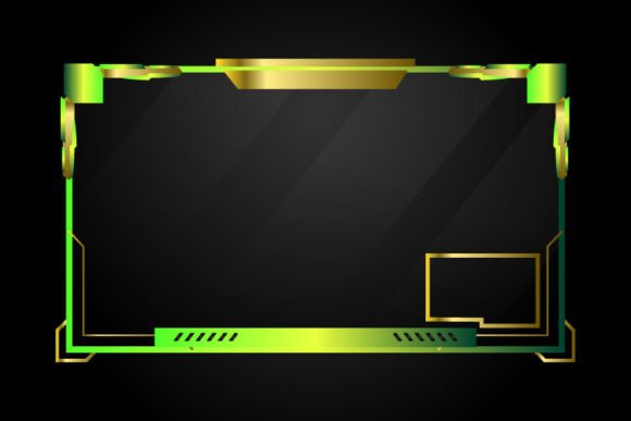 Gaming Streaming Panel Overlay Green: Graphics & Templates