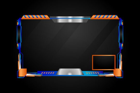 Gaming Streaming Panel Overlay Orange: Graphics & Templates