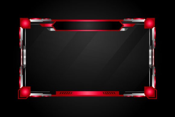 Gaming Streaming Panel Overlay Red: Graphics & Templates