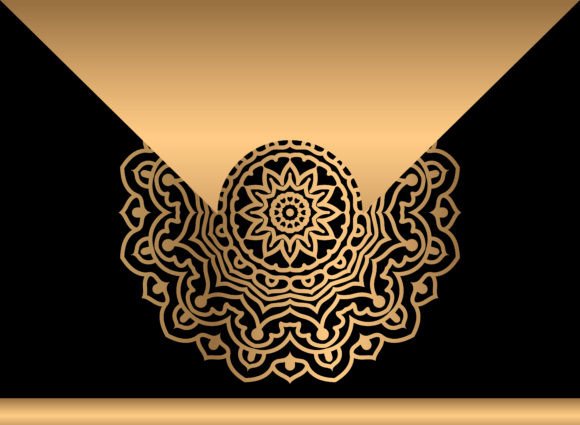 Luxury Golden Background with Mandala Graphics