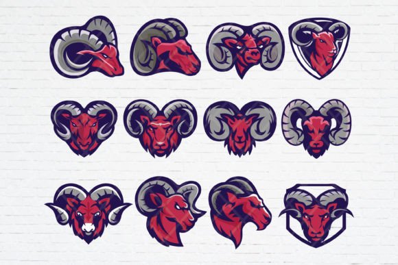 Rams Head Esport Logo Template: Graphics & Illustrations