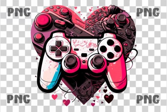 Retro Gaming Valentine Controller Png: Graphics & Illustrations