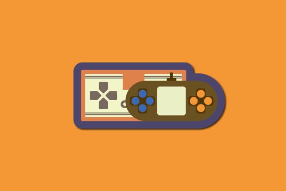 Retro Vintage Sticker Gaming Console Graphics & Icons