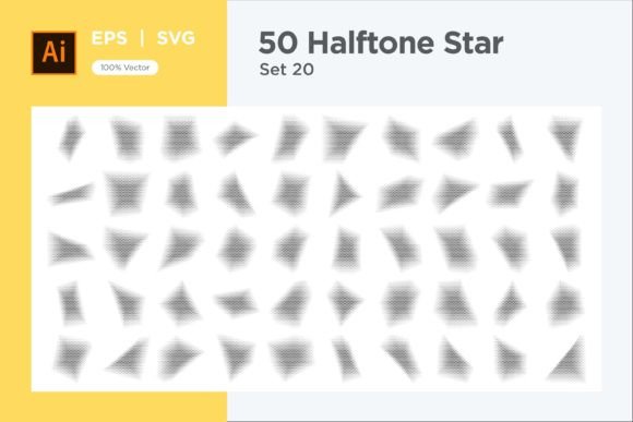 Reviewing Stars Shape Halftone Background 50-20