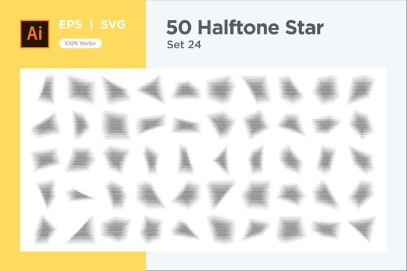 Reviewing Stars Shape Halftone Background 50-24