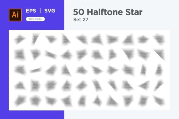 Reviewing Stars Shape Halftone Background 50-27