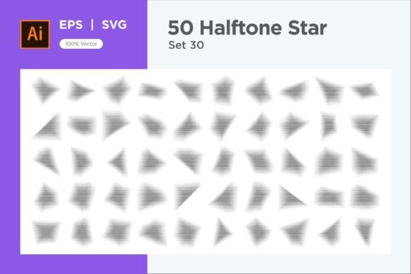 Reviewing Stars Shape Halftone Background 50-30