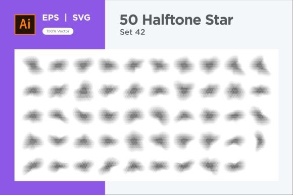 Reviewing Stars Shape Halftone Background 50-42