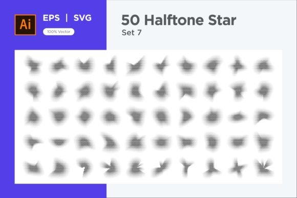 Stars Halftone Graphics & Decorative Elements
