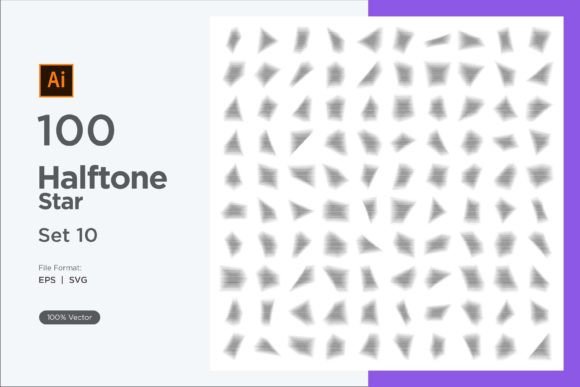 Stars Shape Halftone Background 100-10 Graphics
