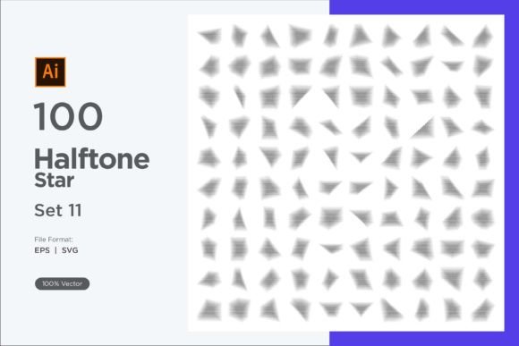 Stars Shape Halftone Background 100-11 Graphics