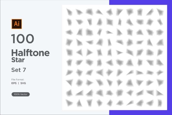 Stars Shape Halftone Background 100-7 Graphics & Decorative Elements
