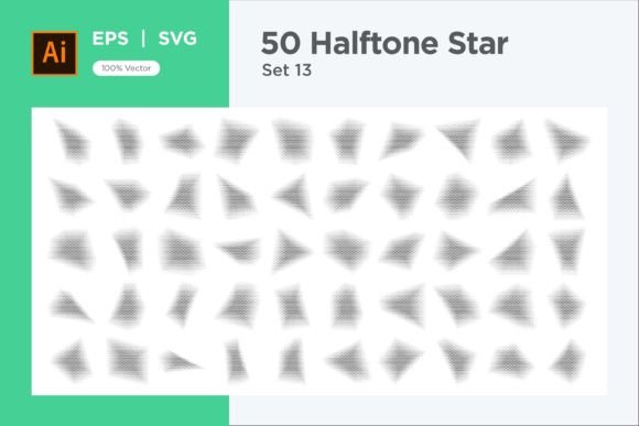 Stars Shape Halftone Background 50-13: Graphics & Decorative Elements