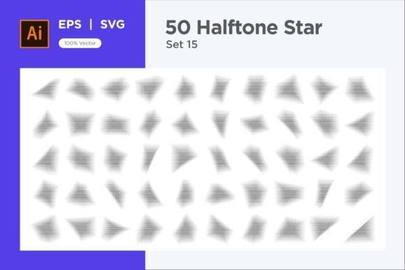 Stars Shape Halftone Background 50-15: Graphics & Decorative Elements