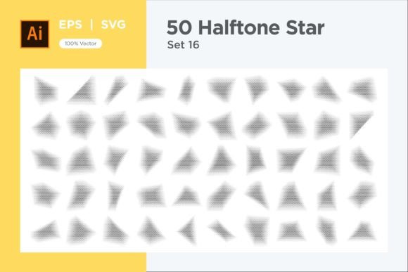 Stars Shape Halftone Background 50-16: Graphics and Decorative Elements
