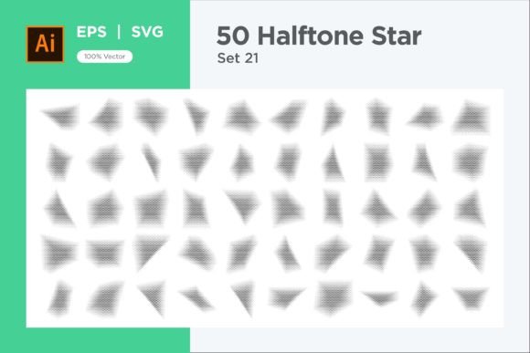 Stars Shape Halftone Background 50-21 Graphics & Decorative Elements