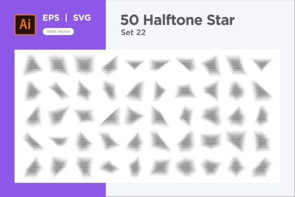 Stars Shape Halftone Background 50-22 Graphics