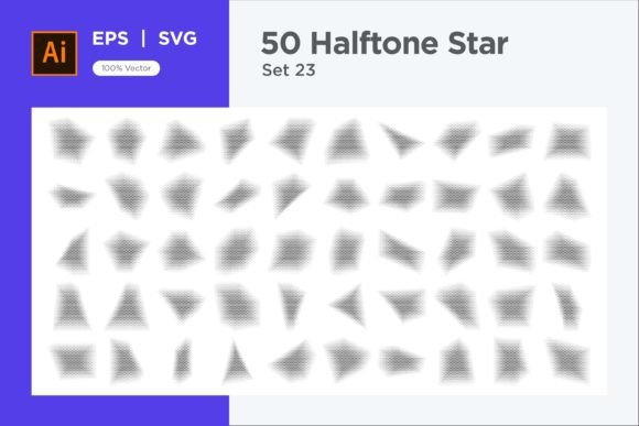 Stars Shape Halftone Background 50-23 Graphics