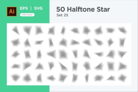 Stars Shape Halftone Background 50-25: Graphics and Decorative Elements