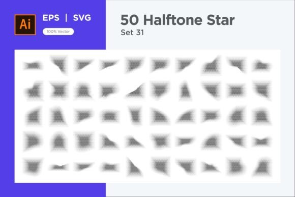 Stars Shape Halftone Background 50-31 Graphics & Decorative Elements