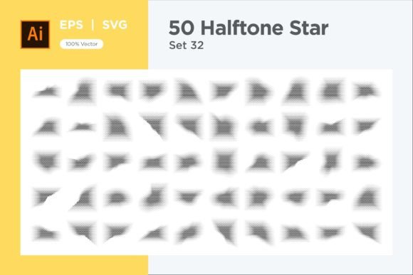 Stars Shape Halftone Background 50-32 Graphics Review
