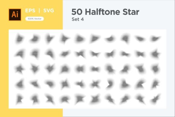 Stars Shape Halftone Background 50-4 Graphics & Decorative Elements