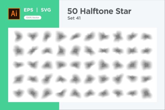 Stars Shape Halftone Background 50-41: Graphics & Decorative Elements Review