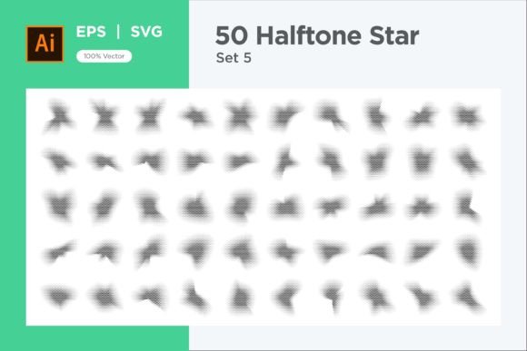 Stars Shape Halftone Background 50-5 Graphics