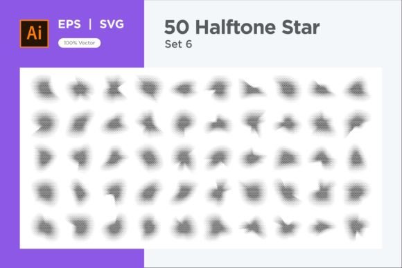 Stars Shape Halftone Background 50-6 Graphics Review